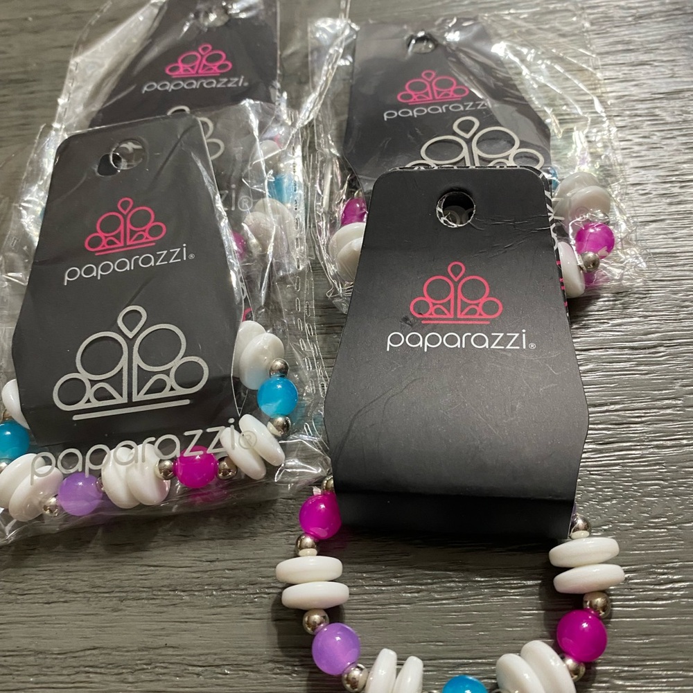 Paparazzi Vibrant Pink, Purple, and Blue Beaded Bracelet - Picture 3 of 3